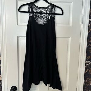 Black Lace Detail Sleeveless Dress